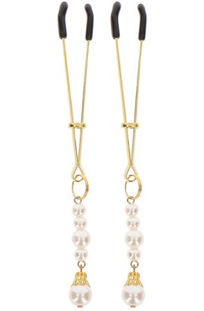 Taboom Tweezers With Pearls Gold Bröstvårtsklämmor - Blushme.se