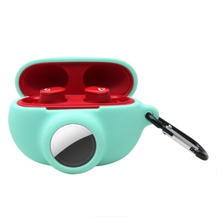 2-in-1 silikoni suojakotelo Beats Studio Buds / AirTags - Vaaleanvihreä