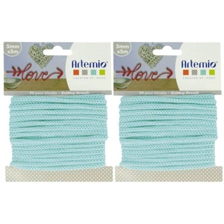 2 stickgarn 5 mm x 5 m - pastellgrönt