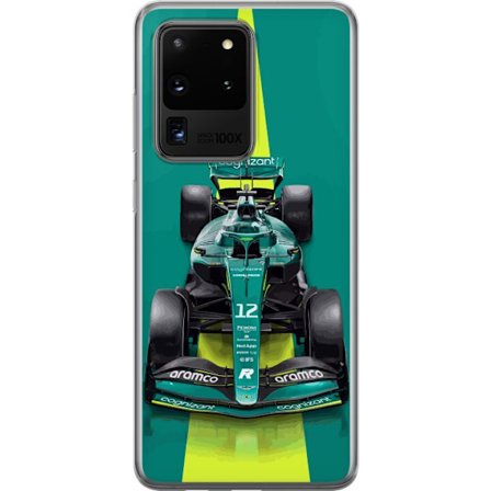 Yhteensopiva Puhelinkuori Samsung Samsung Galaxy S20 Ultra Aston Martinin Formula 1 -auto vihreässä kilpailumuotoilussa, jossa on moderni studiosent