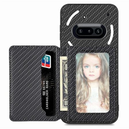 Kortholder i karbonfiber med magnetisk feste til telefon