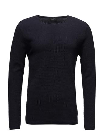Slhrocky Crew Neck B Neulepaita Pyöreä Kaula-aukko Sininen Selected Homme