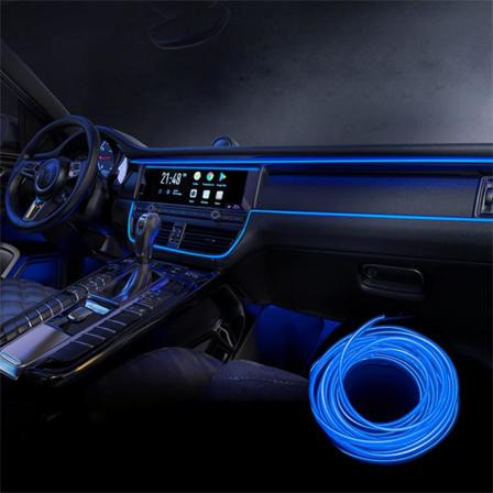 Bilinteriørlygter, 5m bil LED lysbånd, 5v auto interiør LED strip, egnet til alle bilmodeller omgivende lys (blå)