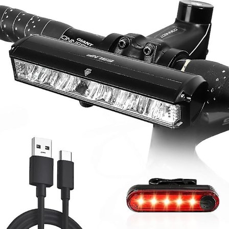 2024 Nya 2600 Lumen Mountain Bike Lights Fram och bak Laddningsbara LED- set