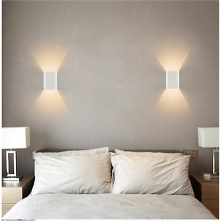 Utendørs vegglampe Innendørs 7w Led Moderne Tanch IP65 Justerbar Vinkel Kvadratisk Vegglampe - Svart Skall Nøytral (dimbar vinkel)