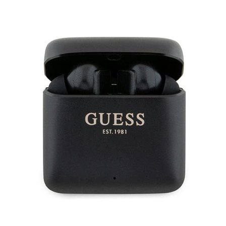 Guess Bluetooth-hovedtelefoner GUTWSSU20ALEGK TWS + dockingstation sort/sort Trykt logo