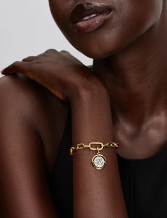 Pandora Cupids Sterling Silver And 14K Gold-Plated Medallion With Clear Cubic Zirconia - Gold - ONE SIZE