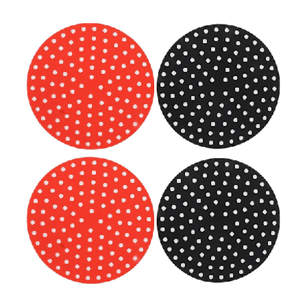 4 STK Rund Airfryer Måtte Høj Temperaturbestandig Olieresistent Genanvendelig Silikone Airfryer Liner til Airfryer Tilbehør 2 X 23cm/9.1in Rød 2 X 