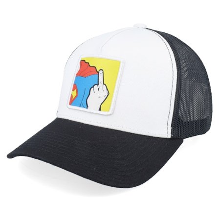 BOOM - Super Fu Patch White/Black A-frame Trucker Trucker Black Cap - @ Hatstore