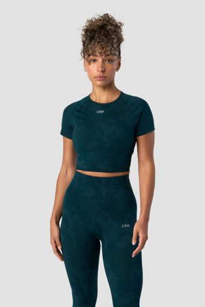 ICANIWILL - Camo Seamless T-shirt Dk Teal - Naiset - Treenivaatteet ICIW:ltä