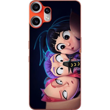 Kompatibelt Mobilskal till Nothing Nothing CMF Phone 2 Pro HuntrX Trio Selfie motiv med tre tjejer i närbild lekfull futuristisk KPopstil med glans o