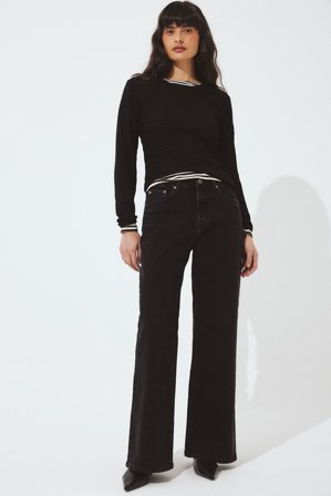 NA-KD Bridge jean taille haute évasé - Jeans flared - Noir - EU 44