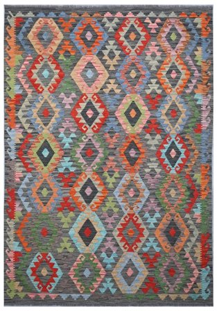 Handgeweven Kelim Afghan Old Style Vloerkleed 171X246