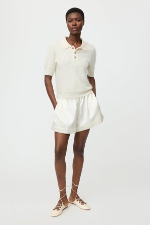 Soft Goat - Brushed pique - Women cashmere sweater - XS - Feather White