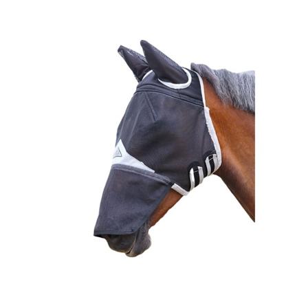 Shires Field Durable Horse Flugmask Med Öron & Näsa Helsvart