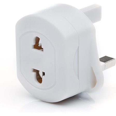 Reiseadapter EU til , Hvit Plugg for Barbermaskin/Tannbørste [BR]