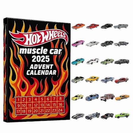 Hot Wheels Muskelbil 2025 Julekalender: 24 dager med lekebiler