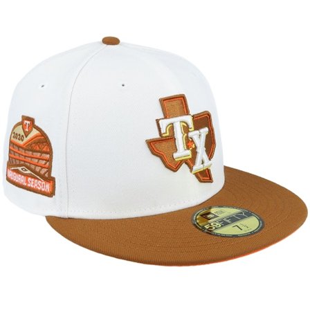 New Era - MLB White fitted Czapka Z Daszkiem - Texas Rangers Squad 59FIFTY 2020 White/Orange Fitted @ Hatstore