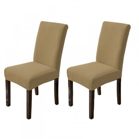 Kjøkkenstol Trekk Sett med 2, Parsons Stol Trekkbeskytter for Spisestue, Lys Brun