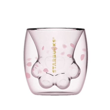 Kattepote Kop Kaffekrus Sakura Pink Glas Krus Dobbeltvægget RII