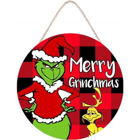 Jul Dörrhängare Dekorationer - Julkrans i Trä för Ytterdörr, "God Jul" Hängande Ornament, Festlig Julgrans Wa