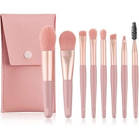 8 stk. Kosmetisk sminkekostsett Øyenskygge Lip Brush (Rosa)