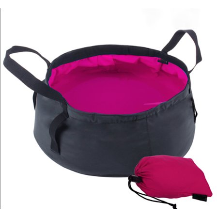 Rött Hopfällbart Handfat, Portabel Multifunktionell Hopfällbar Hink Lättviktigt och Vattentätt Hopfällbart Handfat med Förvaringsväska Kompatibel med 