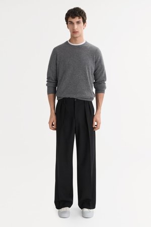 Soft Goat - Men's classic crewneck - Men cashmere sweater - M - Grey