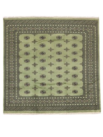 Pakistan Bokhara 2Ply Rug Oriental Square Green/Dark Green (Wool, Pakistan)