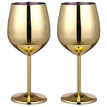 Vinglas i rustfrit stål - Søde, ubrydelige vinglas til rejser, camping og pool - Fancy, unikke og cool bærbare metalvinglas til udendørs brug