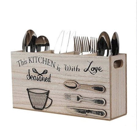 Skeer Sølvtøj Træ Bestikkasse Redskab Opbevaringsholder Bestik Køkkenbord til Køkken og Hjem A