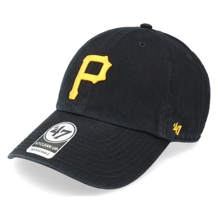 47 Brand - MLB Black unconstructed Czapka Z Daszkiem - Pittsburgh Pirates MLB Team Colour Clean Up Black/Yellow Dad Cap @ Hatstore
