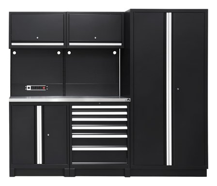 PELA 513302 Verkstedinnredning 2355x573x2000 mm, svart, Garasjeinnredning & oppbevaring