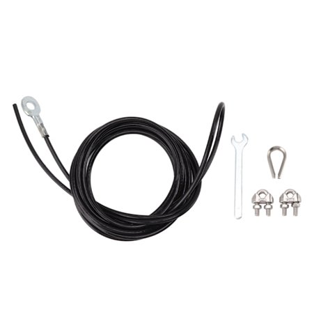 Stålkabel Trisse 5m 16.4ft Sort Belagt Justerbar Gym Hjemmetræning Fitness Maskine Tilbehør