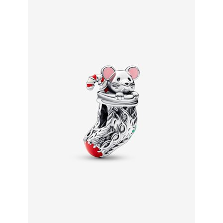 Pandora Festlig Mus & Strumpa Charm, Sterling Silver, Jul Smyckesgåva