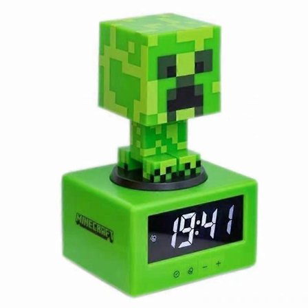 Minecraft Creeper Väckarklocka Lampa LED Glöd Nattlampa Skrivbordsdekor Barnrumspresent
