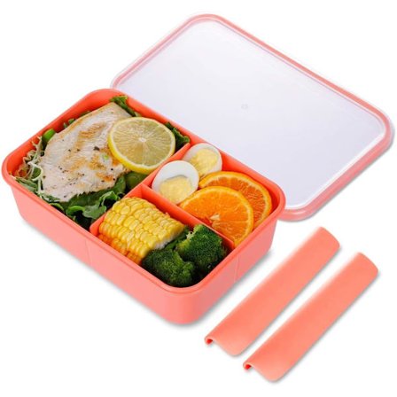 Kätevä lounasrasia 3 osastolla, ruoka-astiat aikuisille BPA