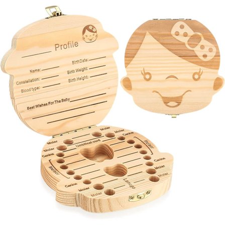 Puinen Hammas Säilytyslaatikko - Tytöt, Puinen Muistoesine Laatikko, Kokoelma