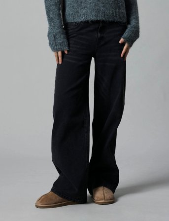 LMTD Nlfbli Dnm Nw R Wide Pant Noos - Black - 170