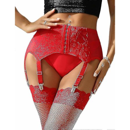 Dame Hofteholder Plus Size Blonde Hofteholder og 6 Metalclips Justerbar Undertøj Hofteholder Strømpeholdere Undertøj Talje Hofteholder Hofteholdersæt 