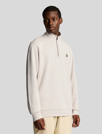 Lyle & Scott Loopback Quarter Zip Sweat - Cream - XS