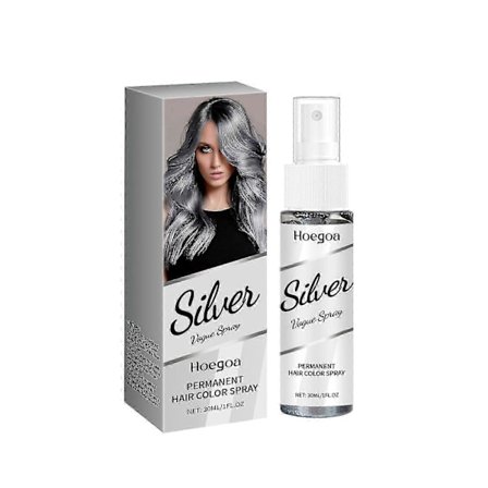 Långvarig Silvergrå Hårspray - Vårdande Växtbaserad Hårfärg med Vitamin E & Kokosolja