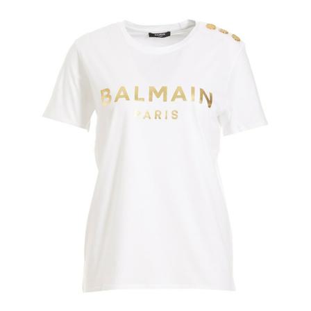 Balmain, T-Shirts Wit, Dames, Maat:M