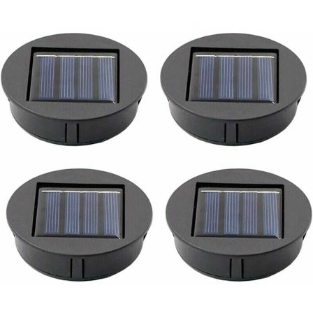4 stk. udskiftelige solcellelamper med LED-lys, SL.GT solpaneler, solcellebatteri, reservedele LED solcellebatterikasser