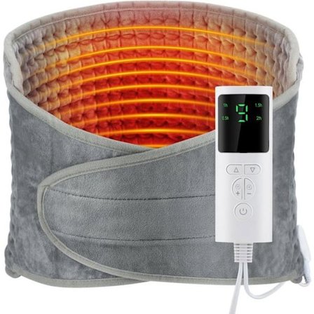 Lumbar varmt belte, elektrisk varmeteppe for smertelindring, 9 varmenivåer, 30x125cm