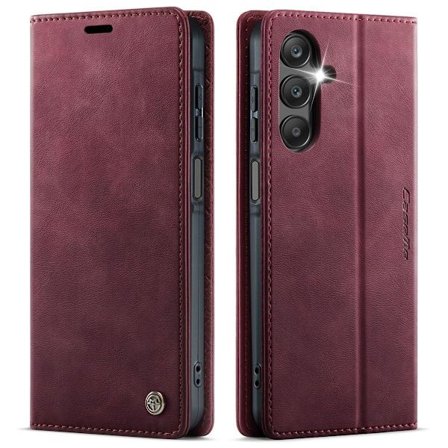 (För Samsung Galaxy S22 Ultra) Tunn plånboksfodral för mobil med RFID-skydd och ställning