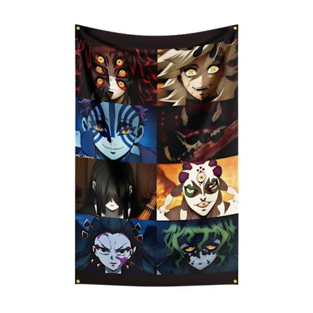 90X150CM D-Demon-Slayers Flag Polyester Digital Trykt Spil Tapet Gardin Til Dekoration ZH4918 90 x 150cm