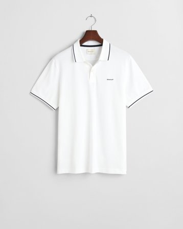 GANT Herren Tipped Piqué Poloshirt (L) Weiß