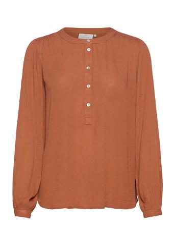 Karla Amber Shirt Pitkähihainen Pusero Paita Ruskea Kaffe