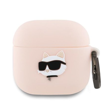 Karl Lagerfeld Silikoni Choupette Head 3D Case AirPods 4 - vaaleanpunainen